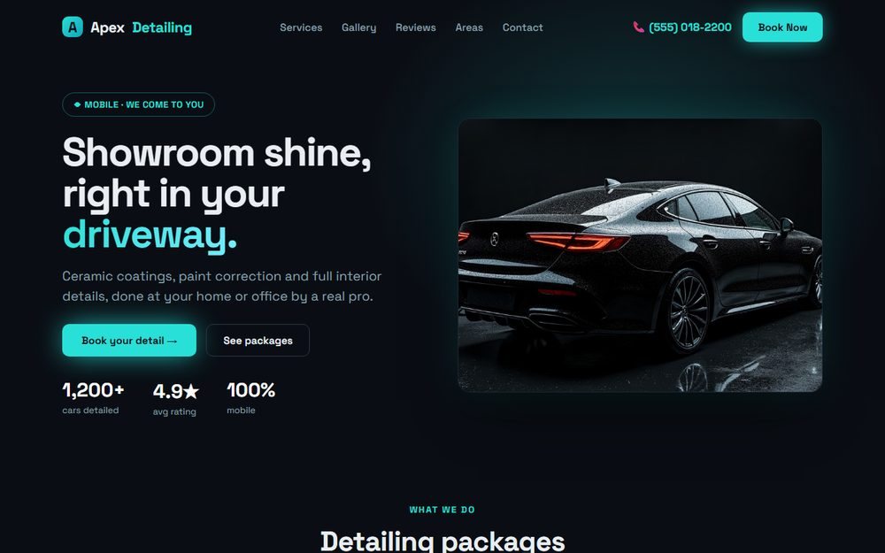 A mobile detailing website I built