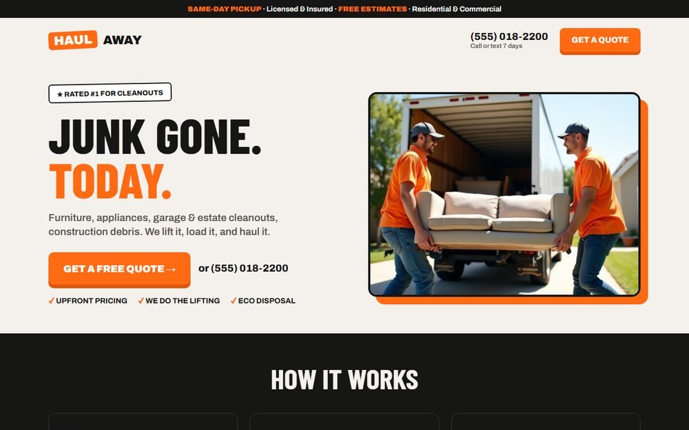 A junk removal website I built